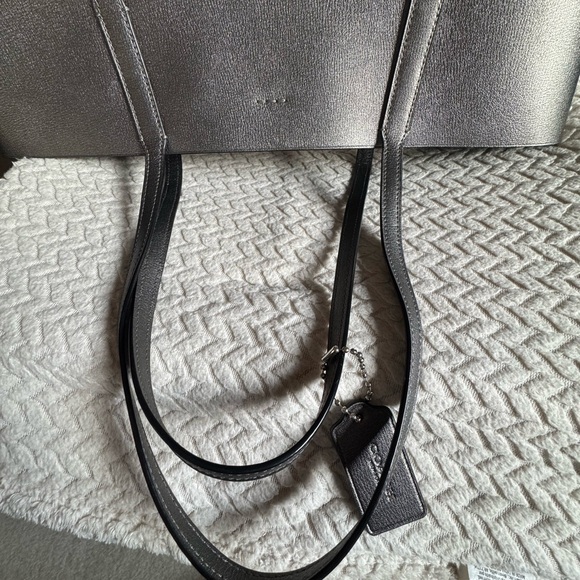 Coach Town Tote Metallic Gunmetal - Picture 6 of 7